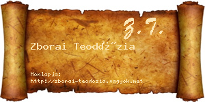 Zborai Teodózia névjegykártya